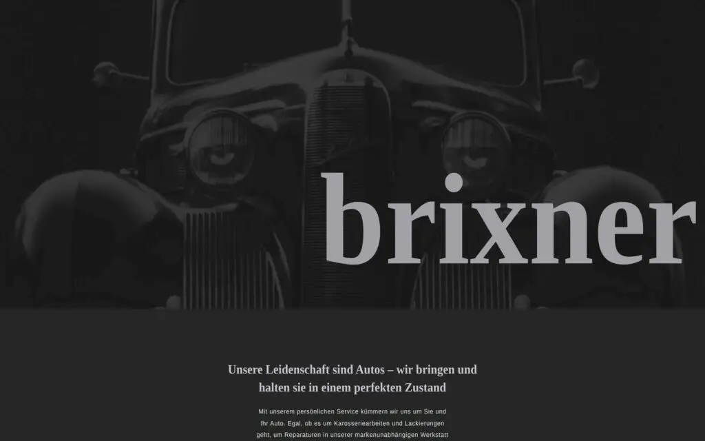 Corporate Website für Brixner Automobile, Kfz-Werkstatt mit Karosserie- und Lackierzentrum