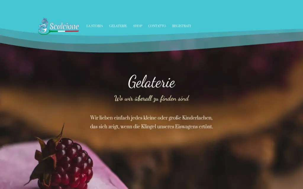 Website und Webshop für die Eismanufaktur Eis Scalcione
