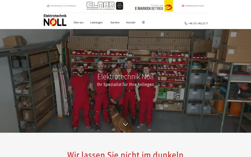 Corporate Identity und Website für die Elektrotechnik Noll GmbH in Großbottwar