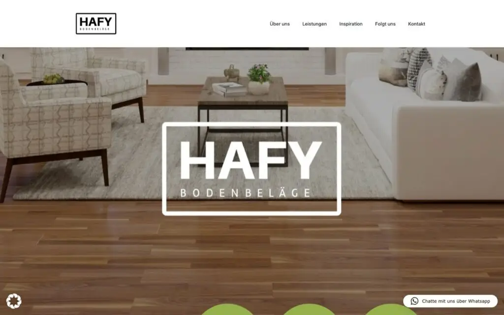Webdesign für HAFY Bodenbeläge Hartl und Frey, Corporate Website für den Bodenlegerbetrieb
